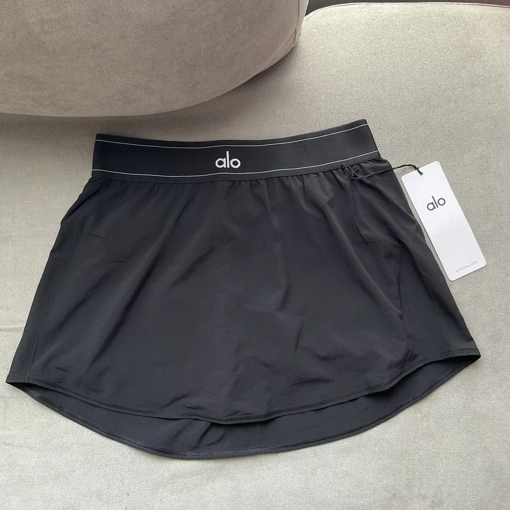 Alo Yoga Match Point Tennis Skirt Black M